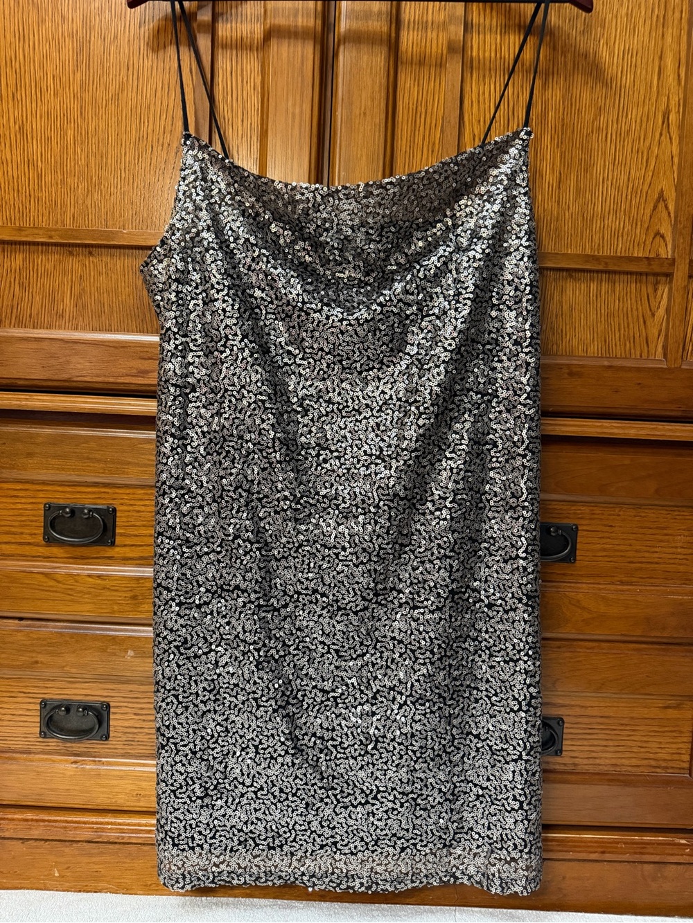 American Eagle Allover Sequin Cowl Neck Mini Slip Dress Party Cocktail 0578 HOCO